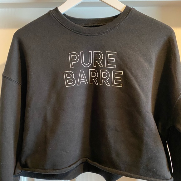 Pure Barre Tops - Pure Barre Pullover Crop Crew Neck Sweatshirt